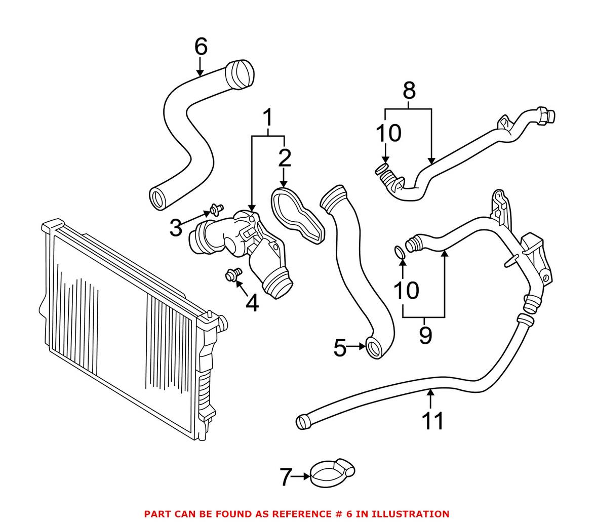 BMW Engine Coolant Hose - Lower 11531716642